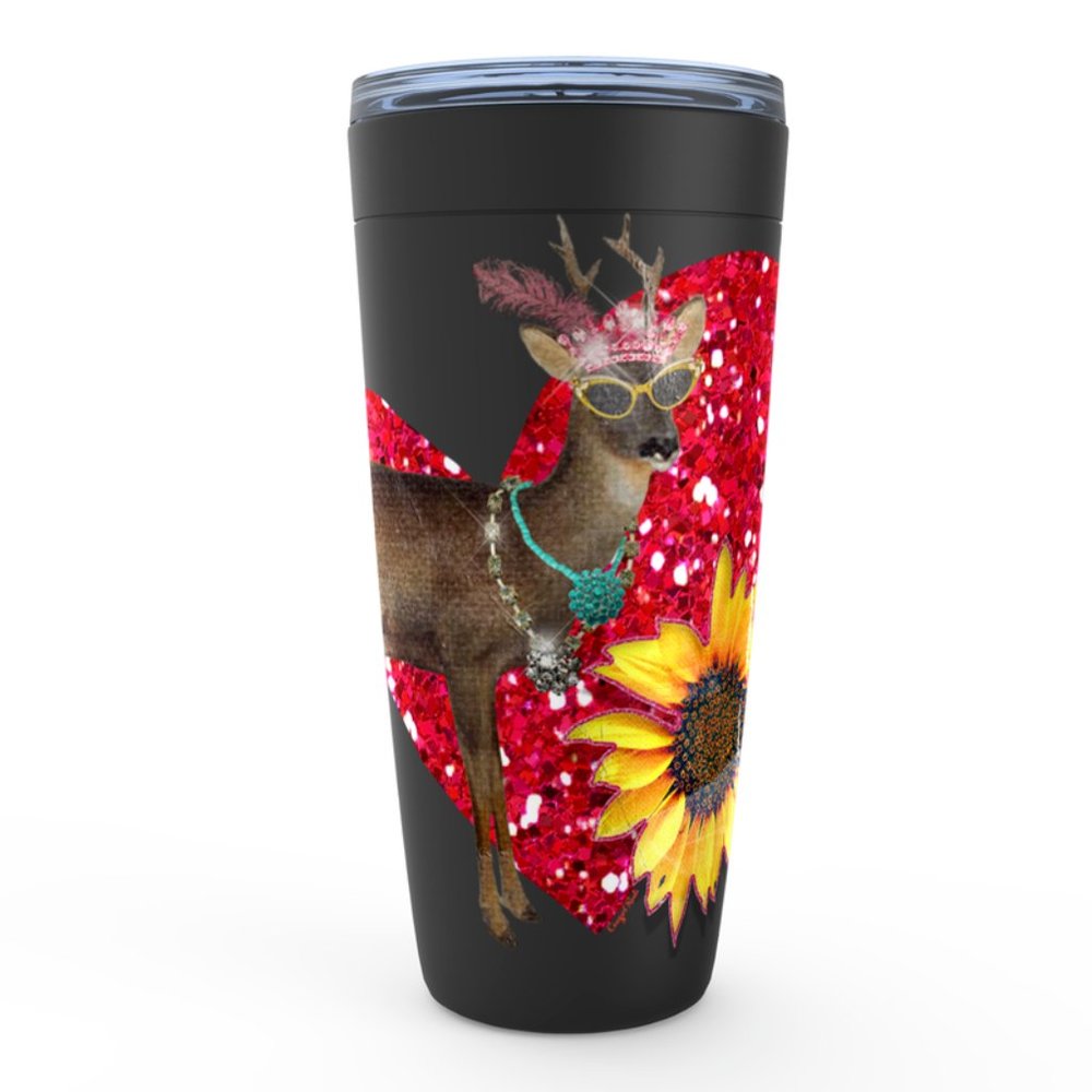 20oz BUCKN SUNFLOWER STAINLESS STEEL TRAVEL MUG